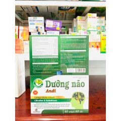 Viên uống Dưỡng Não ANDI lưu thông khí huyết,hỗ trợ giảm đau đầu mất ngủ hay quên (Hộp 60 viên)