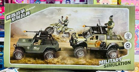 Funny House Đồ Chơi Xe Ô Tô Jeep Địa Hình Chạy Bằng Đà Có Đèn và Âm Thanh 2410 Mô Hình Xe Jeep Màu Xanh