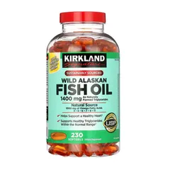 Dầu Cá Alaska Kirkland Signature Wild Alaskan Fish Oil 1400mg 230 Viên - Hỗ Trợ Tim Mạch, Omega-3, Vitamin A và D 643038