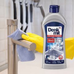 Dung Dịch Tẩy Rửa Inox Đánh Bóng Denkmit 3in1 300ml - Loại Bỏ Cặn Bẩn và Dầu Mỡ, Bảo Vệ Thiết Bị Kim Loại Chính Hãng Đức