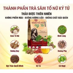 ( MUA 2 TẶNG 1) Trà Sâm Tố Nữ Kỷ Tử - Thảo Dược Tự Nhiên Bổ Huyết, Làm Đẹp Da, Cân Bằng Nội Tiết Tố Nữ, Tăng Cường Sinh Lực, Sức Khỏe Phụ Nữ