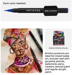 {Order giao 15/4} Bộ 48 bút màu nước ARTISTRO 48 Watercolor Brush Pens ( Mỹ)