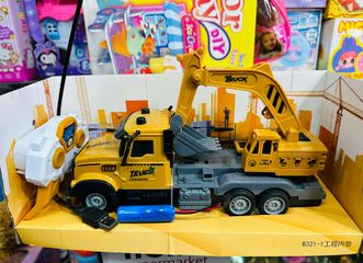 Đồ chơi xe ô tô công trình 321-1 321-2 321-3, xe ô tô cứu hỏa điều khiển từ xa 322-3, xe chạy bằng pin sạc, có đèn