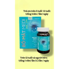 Viên uống MEDI bảo vệ mắt,giúp giảm mỏi mắt,khô mắt hay chảy nước mắt,mắt mờ do thoái hoá(Hộp 60/90 viên)