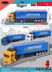 Đồ chơi xe ô tô tải container chạy đà 668 chọn màu ngẫu nhiên – Xe đầu kéo thùng dài 3 màu xanh/vàng/đỏ – Đồ chơi mô hình xe tải cho bé