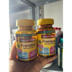 Vitamin tổng hợp bầu Nature Made Prenatal Folic Acid + DHA  bổ sung vitamin, khoáng chất và DHA cho mẹ và bé