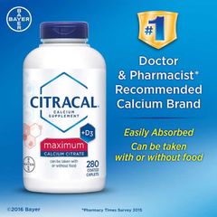 VIÊN BỔ SUNG CANXI CITRACAL MAXIMUM CALCIUM CITRATE +D3 280 viên của Mỹ 643999