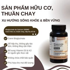Canxi 1500mg + D3 K2 thuần chay Nat&Form Pháp 90 viên