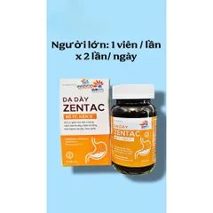 Viên uống Dạ Dày ZENTAC hỗ trợ giảm viêm loét dạ dày,hành tá tràng,trào ngược dạ dày,thực quản(Hộp 30viên/50viên)