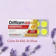 Hàng Úc Kẹo ngậm Difflam vị chanh mật ong và berry giúp giảm ho, đau họng