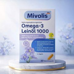 Omega-3 dầu hạt lanh Leinol 1000mg Mivolis Đức 30 viên