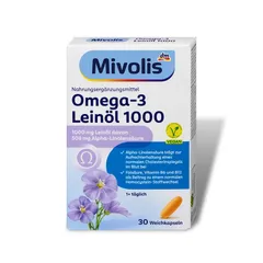 Omega-3 dầu hạt lanh Leinol 1000mg Mivolis Đức 30 viên