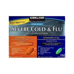 Viên uống cảm lạnh và cúm Kirkland Signature Cold & Flu Multi-Symptom Daytime & Nighttime  Cảm Lạnh Và Cúm Kirkland Signature Cold & Flu Multi-