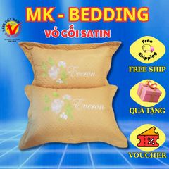 Combo 2 vỏ gối (Áo gối) Satin thêu hoa siêu đẹp