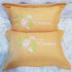 Combo 2 vỏ gối (Áo gối) Satin thêu hoa siêu đẹp