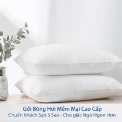 Bộ Hai Ruột gối đầu 40x60cm ruột gối bông gòn trắng cao cấp-Combo 2 gối nằm gòn cao cấp Siêu Êm ái
