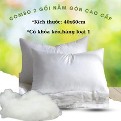 Bộ Hai Ruột gối đầu 40x60cm ruột gối bông gòn trắng cao cấp-Combo 2 gối nằm gòn cao cấp Siêu Êm ái