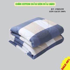 Chăn hè chần bông 2 mặt mền size 1m6 x 2m chất liệu cotton thoáng mát