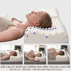 Gối Nằm Cao Su Non NHÂN TẠO SÀI GÒN, Gối Cao Su Non Cho Người Lớn Ngủ Ngon Chống Đau Cổ Vai Gáy [BH 1 Đổi 1]