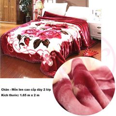 Chăn mền tuyết nhung 2 lớp loại dày siêu ấm mền mịn 1,6mx2m bao đẹp cao cấp nặng 1.7kg
