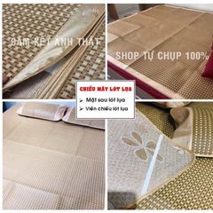 Chiếu Điều Hoà Sợi Mây Lót Lụa Cao Cấp Chiếu Có Chun Cài Góc