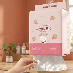 Khăn Mặt Khô Dùng 1 Lần Vải Không Dệt Siêu Dày Dặn (57g/m2) - Túi Rút Tiện Lợi (20x17.5cm)
