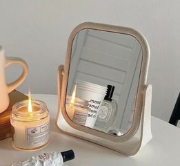 Gương Trang Điểm Để Bàn Khung Nhựa - Mặt Thủy Tinh Tráng Bạc Siêu Nét (15x18cm)