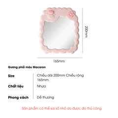 Gương Trang Điểm Để Bàn Hình Chữ Nhật - Mặt Kính Tráng Bạc Siêu Nét (20x16.5cm)
