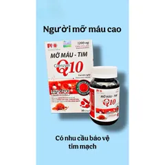 Viên uống Mỡ Máu-Tim Coenzym Q10 hỗ trợ giảm xơ vữa động mạch,bảo vệ tim mạch( Chai 30 viên)