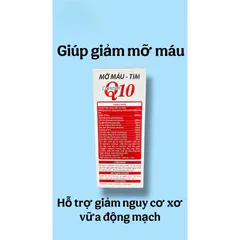 Viên uống Mỡ Máu-Tim Coenzym Q10 hỗ trợ giảm xơ vữa động mạch,bảo vệ tim mạch( Chai 30 viên)
