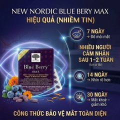 New Nordic Blue Berry Max - Viên Bổ Mắt 120 Viên Giảm Mỏi Khô Mắt, Tăng Cường Thị Lực, Bảo Vệ Mắt Khỏi Ánh Sáng Xanh