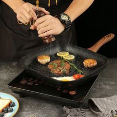 Chảo mặt đá vuông, chảo bít tết trang trí siêu đẹp, chảo vuông đáy từ phong cách Hàn Quốc dành cho nhà bếp (TV317)