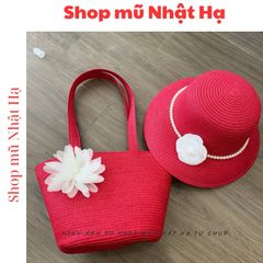  túi cói  đi biển, nón cói đi biển  phong cách vintage cho nữ
