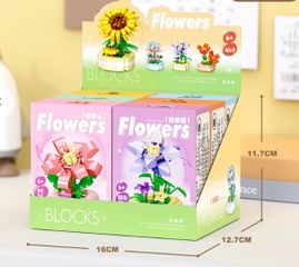 Đồ Chơi Lắp Ráp Hoa Mini Nhiều Mẫu Chậu Hoa Cute Decor Bàn Làm Việc - Đồ Chơi thông Minh Cho Bé 6 tuổi