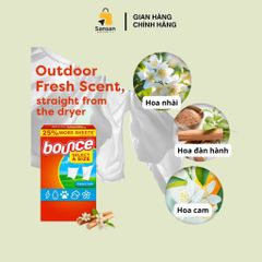 Giấy thơm quần áo Bounce Sheets Outdoor Fresh 400 tờ - Nội địa Mỹ