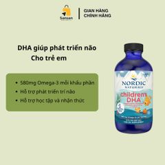 TPBVSK Siro dầu cá Nordic Naturals Children's DHA cho bé từ 1 tuổi - Nội địa Mỹ
