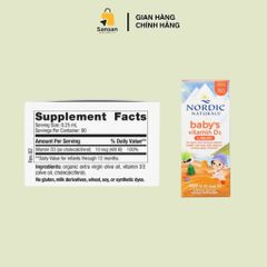 TPBVSK Vitamin D3 Nordic Naturals Baby's vitamin D3 dành cho bé sơ sinh 22,5ml - Nhập khẩu, xách tay