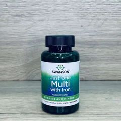Vitamin Tổng Hợp Dành Cho Người Ăn Chay Swanson, Just One Multi with Iron - , 130 Viên