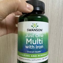 Vitamin Tổng Hợp Dành Cho Người Ăn Chay Swanson, Just One Multi with Iron - , 130 Viên