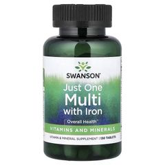 Vitamin Tổng Hợp Dành Cho Người Ăn Chay Swanson, Just One Multi with Iron - , 130 Viên