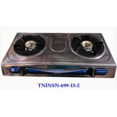 Bếp gas đôi cao cấp Nasonal mặt kính và inox cường lực chịu nhiệt - Lửa xanh, Tiết kiệm gas