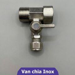 Van Inox chia nước đầu nguồn máy lọc nước dây Φ6, Φ10 - Khẩu khóa chia nước đầu nguồn.