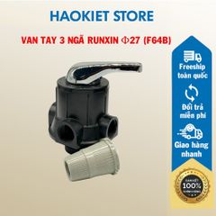 Van 3 ngã Φ27 dùng cho cột lọc thô Composite, Inox (kèm lưới van)