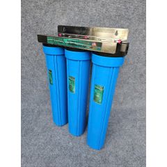 Bộ lọc thô đầu nguồn Inox 3 cốc 20inch Φ21, Φ27.