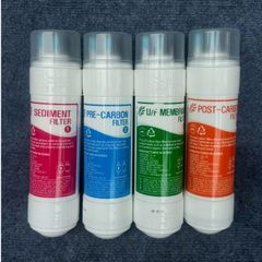 Combo bộ 4 lõi lọc nước UF 1 đầu Type U 24,5cm -Hàn Quốc- thay thế cho máy Cuckoo, IONPIA....