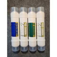 Combo bộ 4 lõi lọc UF nhập khẩu Korea (Type I 2 đầu kết nối nằm 2 bên)