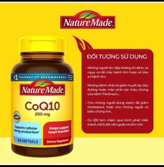 Viên uống bổ tim mạch Nature Made CoQ10 200mg - 140 viên nhộng mềm