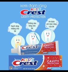 Kem Đánh Răng Trẻ Em Kid's Crest 130g - Hỗ Trợ Bảo Vệ Răng Miệng, Hương Vị Thơm Ngon, Sản phẩm Mỹ Dành Cho Trẻ Từ 2 Tuổi Trở Lên 646510