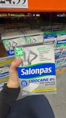 Mẫu mới Miếng Dán Giảm Đau Salonpas LIDOCAINE 4% Gel-Patch 30 Miếng - Hỗ Trợ Giảm Đau Hiệu Quả Lên Đến 8 Giờ