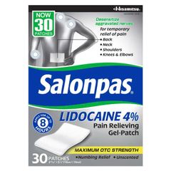 Mẫu mới Miếng Dán Giảm Đau Salonpas LIDO.CAINE 4% Gel-Patch 30 Miếng - Hỗ Trợ Giảm Đau Hiệu Quả Lên Đến 8 Giờ